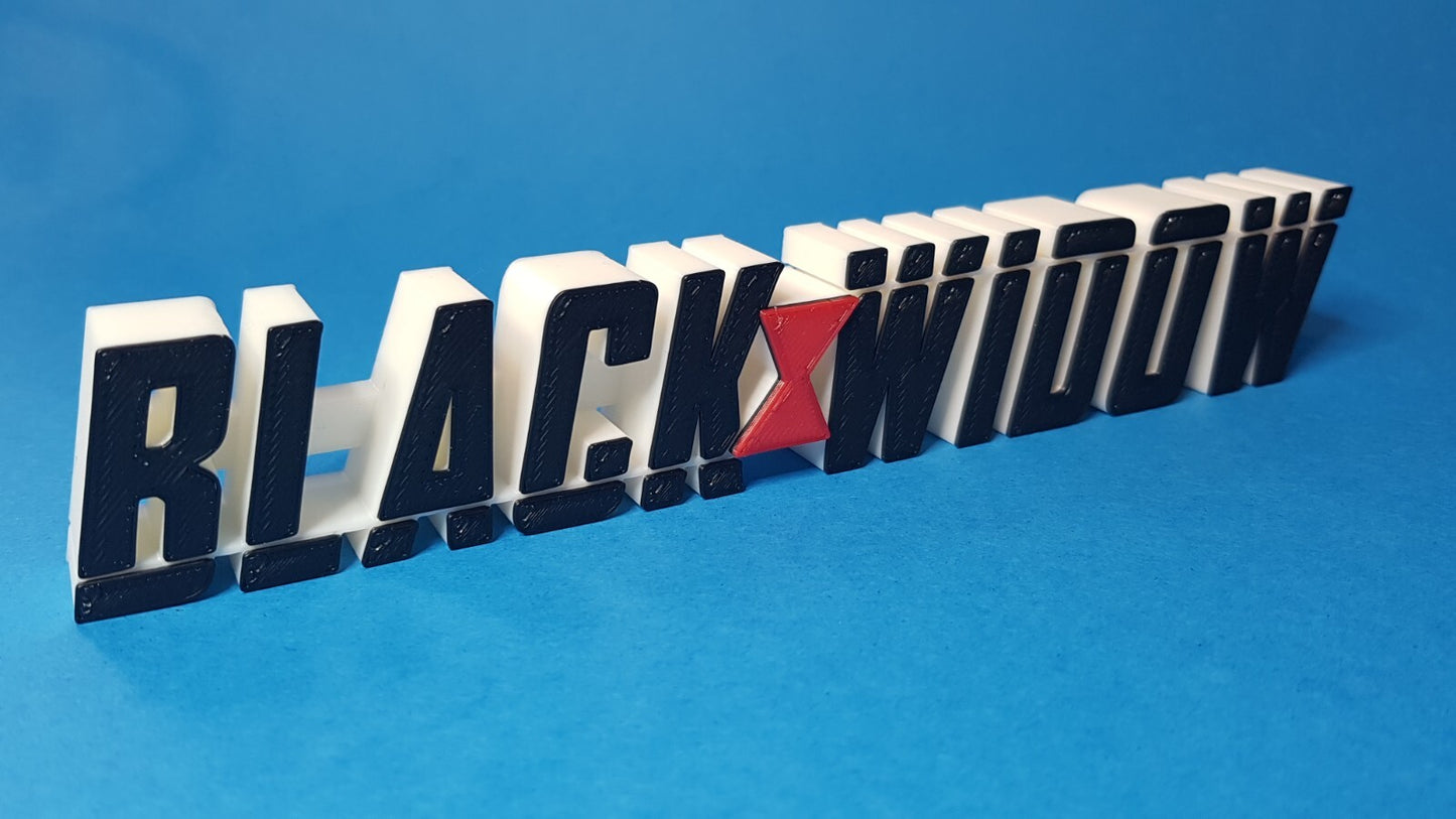 Black Widow - 3D printed movie/tv/comic logo.