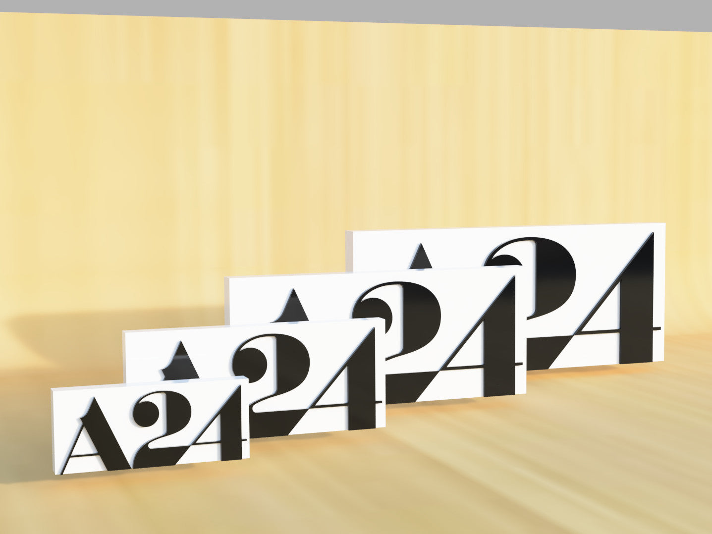 A24 - 3D printed movie studio logo for desk or wall display.