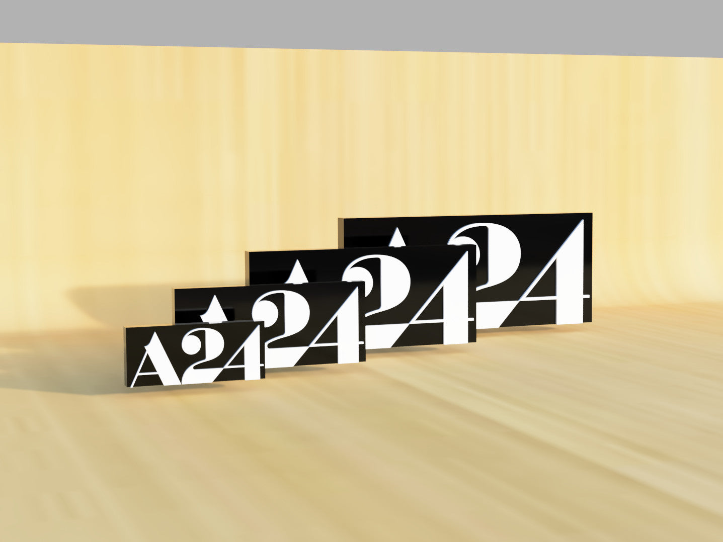 A24 - 3D printed movie studio logo for desk or wall display.