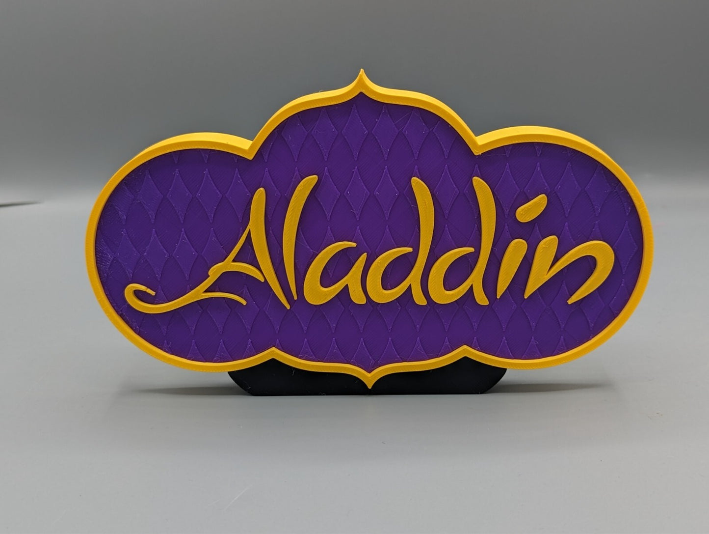 Aladdin - 200mm wide -3d Printed logo for desk or wall.*
