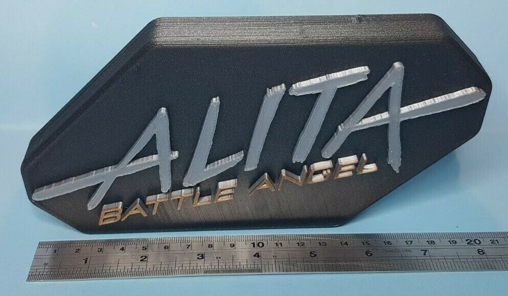 Alita: Battle Angel 250mm wide - 3D printed logo, desk or wall mounted.