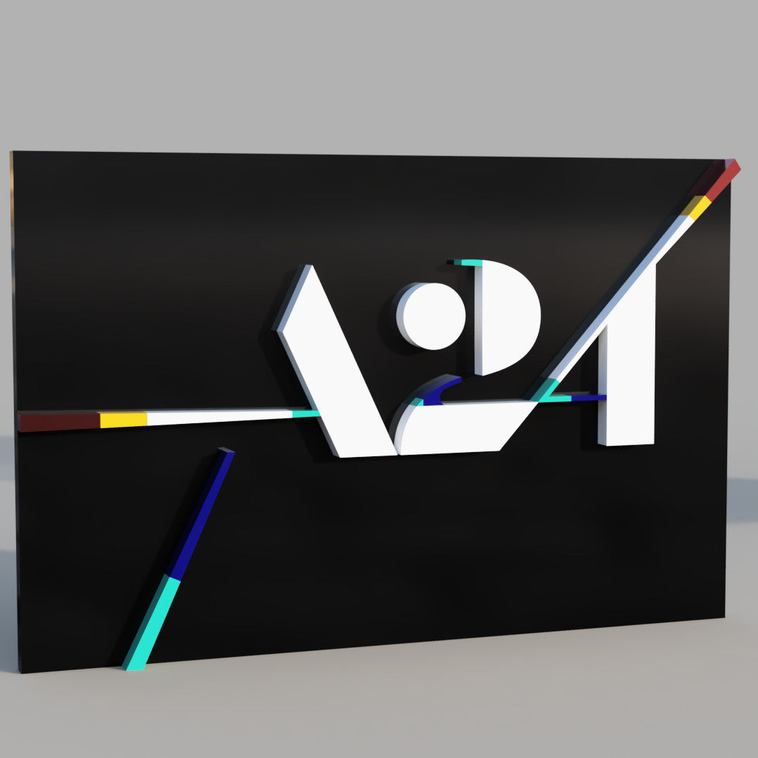 A24 - 3D printed movie studio logo for desk or wall display.