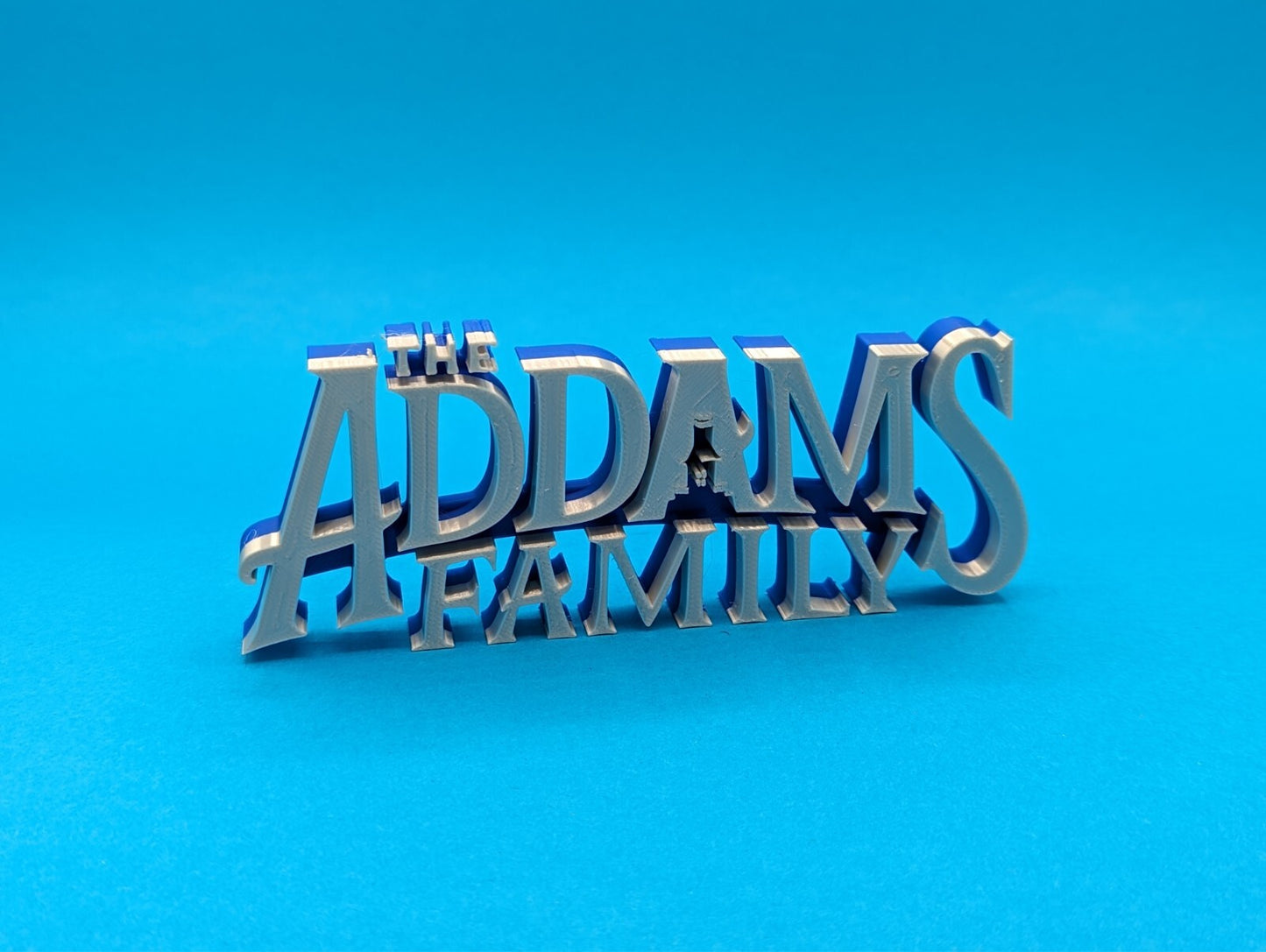 Addams Family (tv show) - 200mm wide -3d Printed logo for desk or wall.*