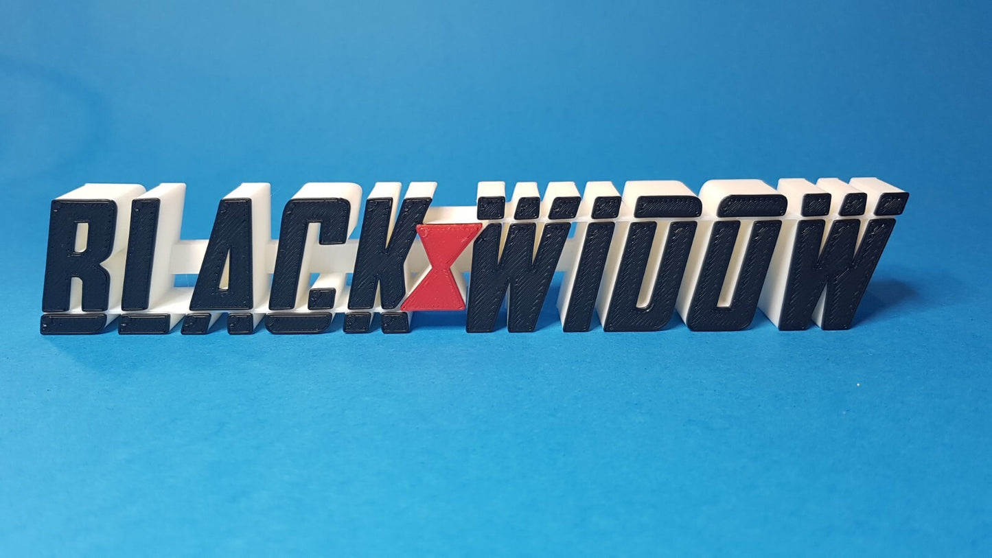 Black Widow - 3D printed movie/tv/comic logo.
