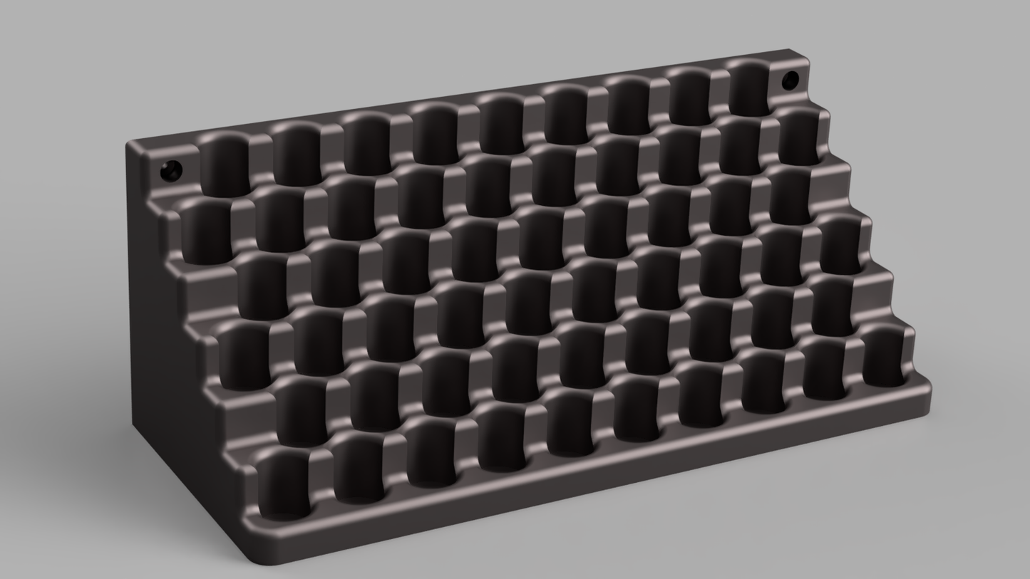 Black honeycomb-like structure on a gray background