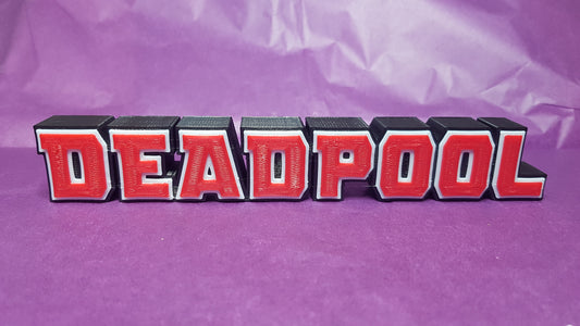 Deadpool - 3D printed logo, desk or wall mounted.
