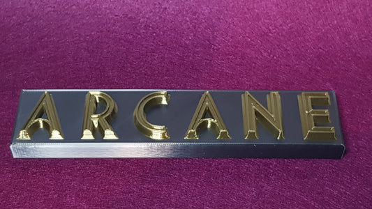 Arcane - 3D printed logo, desk or wall mounted.