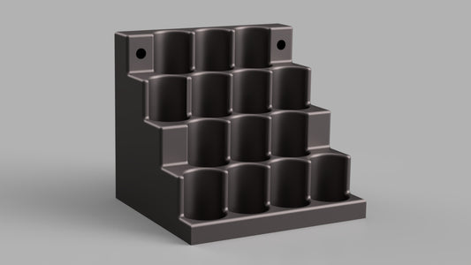 3D Print file - Storage for 250ml bottles. 14 spaces for  50mm dia 170mm tall bottles.