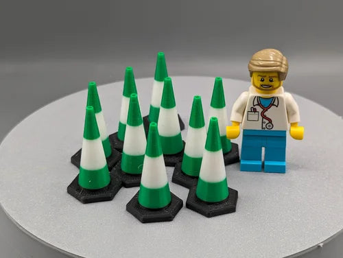 Traffic cones 1:32nd scale 30mm tall 3D printed