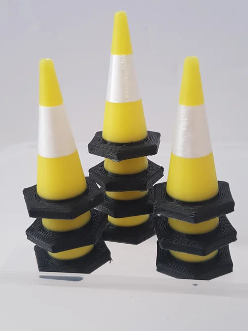 Traffic cones 1:32nd scale 30mm tall 3D printed