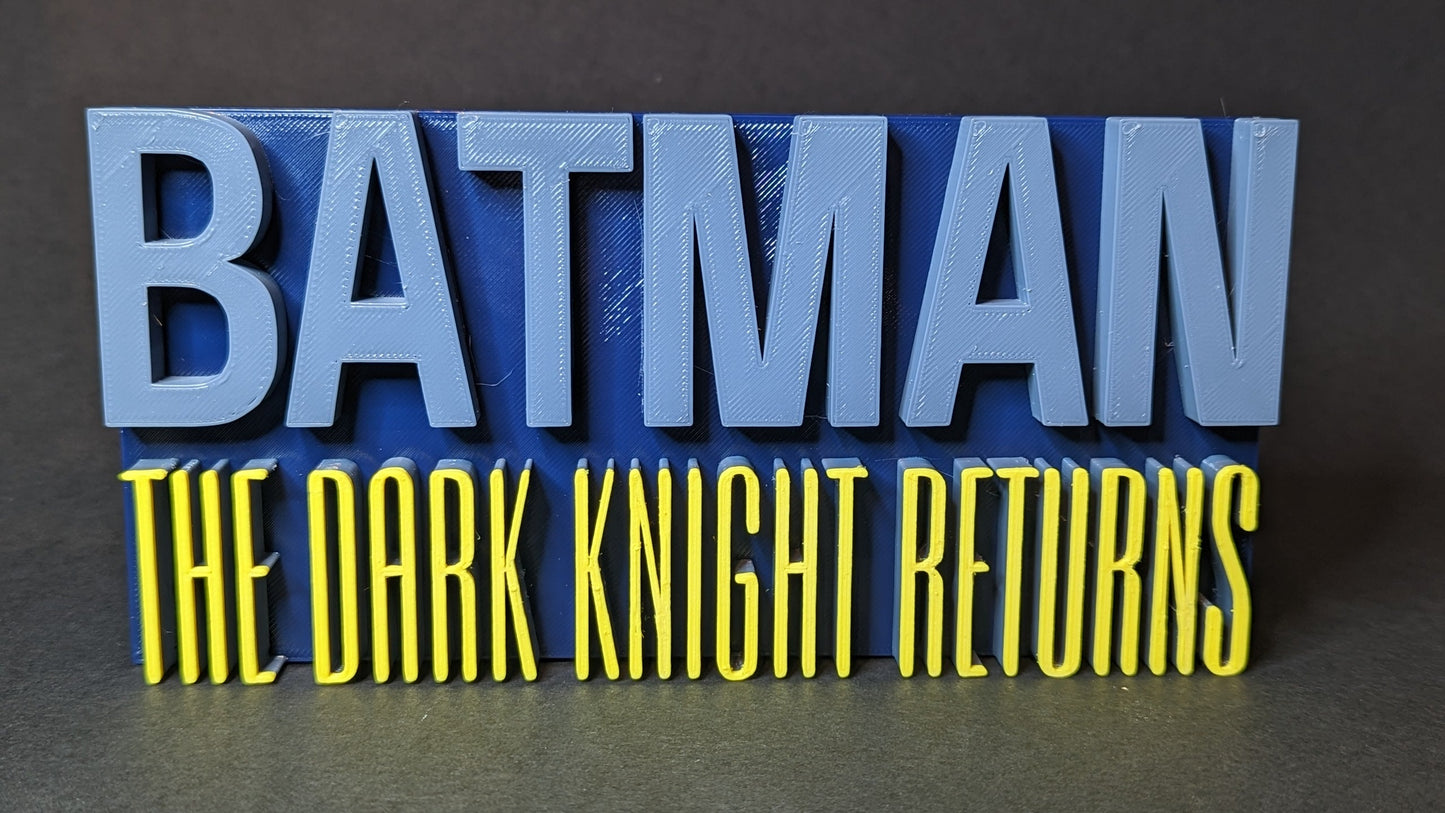 Batman: The Dark Knight Returns - 3D printed logo, desk or wall mounted.