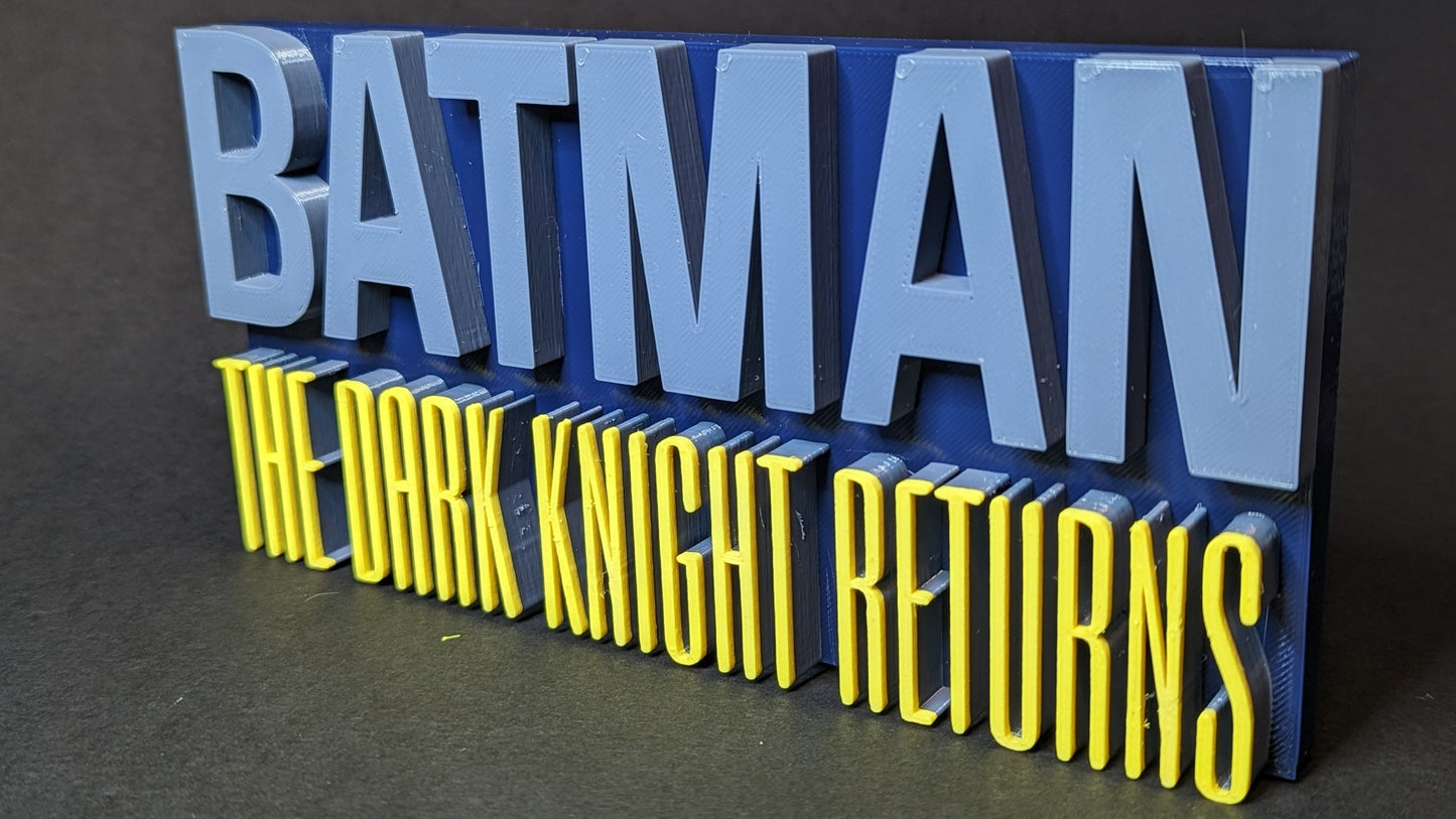 Batman: The Dark Knight Returns - 3D printed logo, desk or wall mounted.