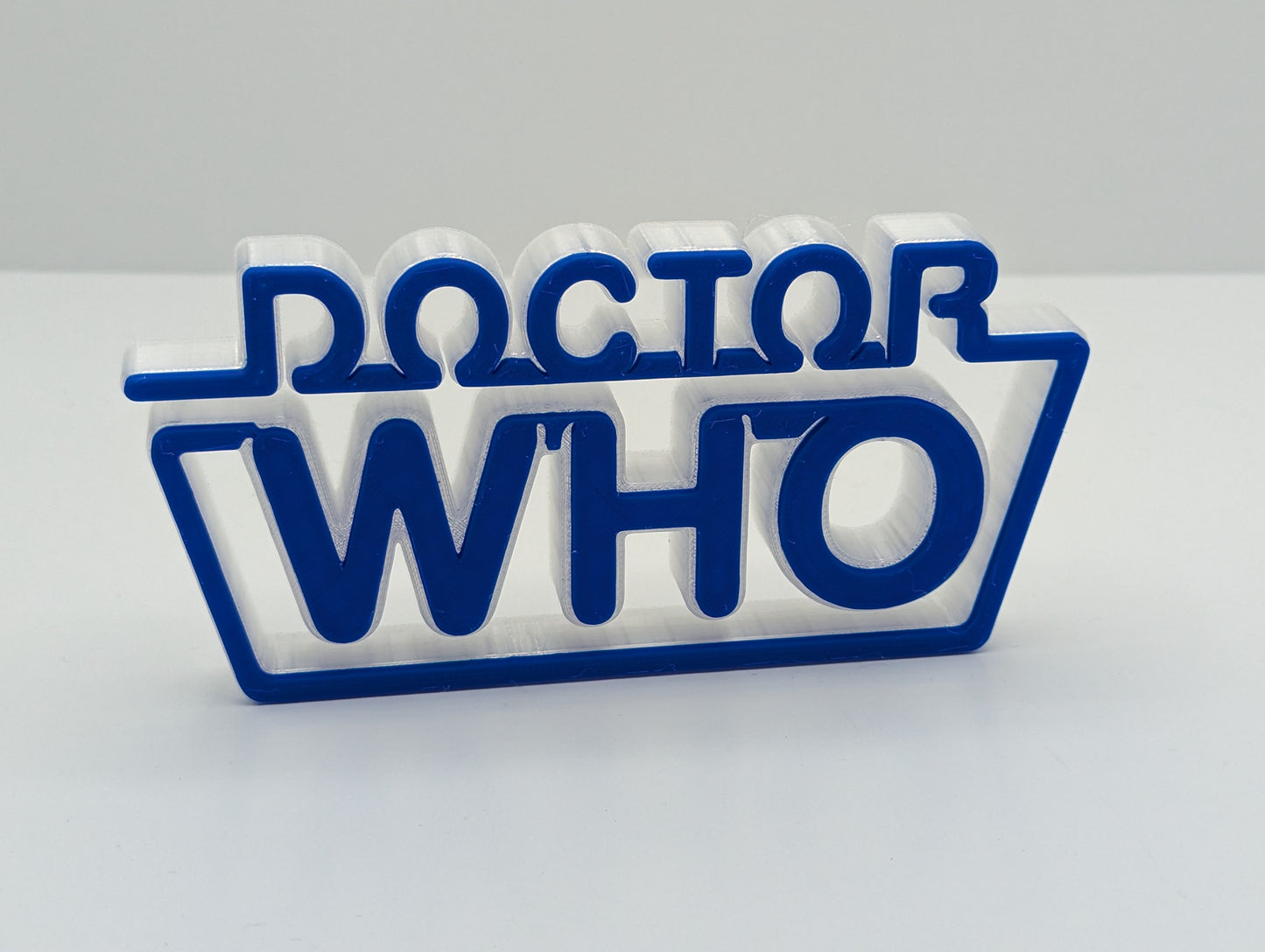 Doctor Who (1980s version) - 3D printed logo, desk or wall mounted.