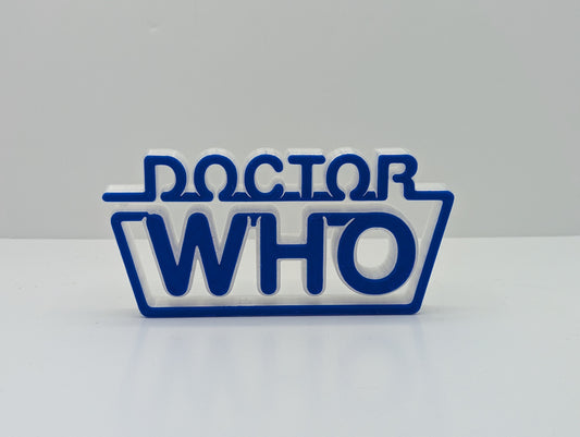 Doctor Who (1980s version) - 3D printed logo, desk or wall mounted.