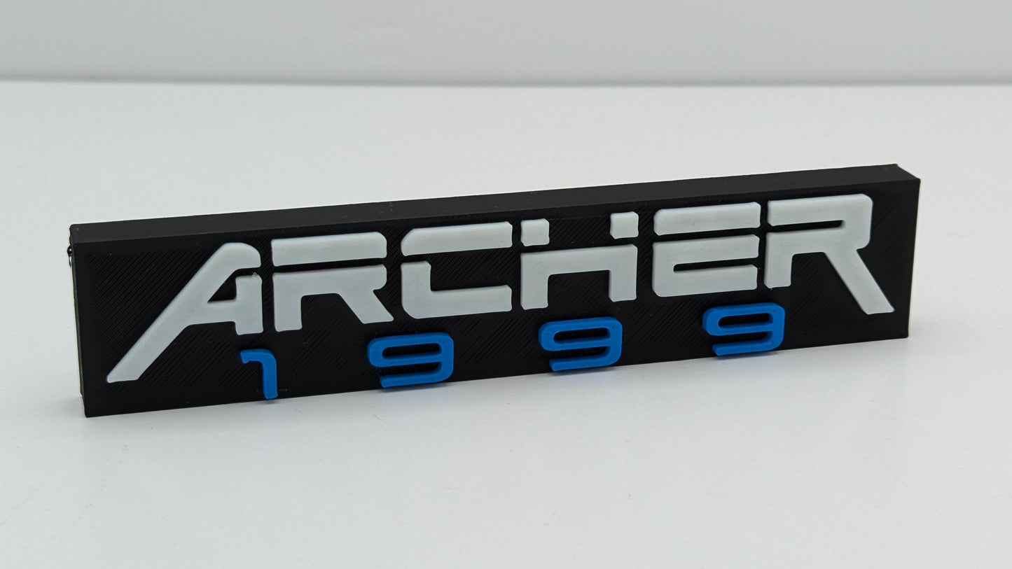 Archer 1999  - 3D printed logo for desk or wall mount.