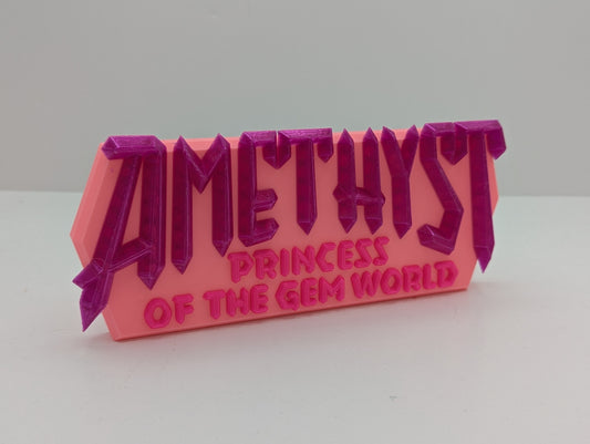 Amethyst - 3D printed logo, desk or wall mounted.