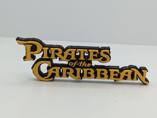 Pirates of the Caribbean  - 3D printed logo, desk or wall mounted.