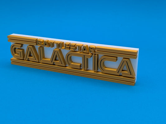 Battlestar Galactica (1978) - 3D printed logo, desk or wall mounted.