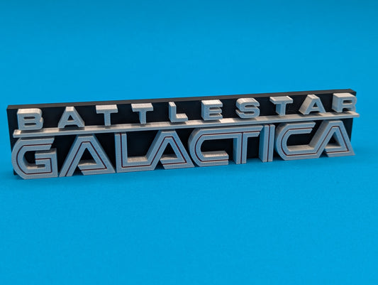 Battlestar Galactica (2004) - 3D printed logo, desk or wall mounted.