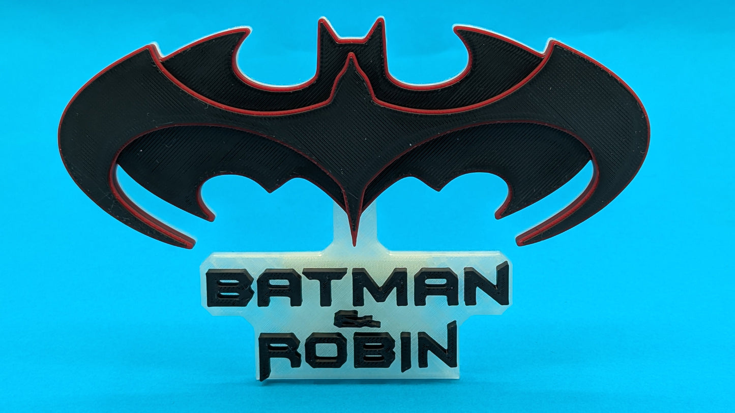 Batman & Robin (movie) - 3D printed logo, desk or wall mounted.
