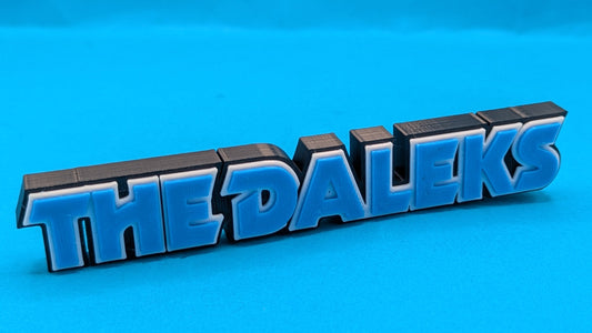 The Daleks - 3D printed logo, desk or wall mounted.