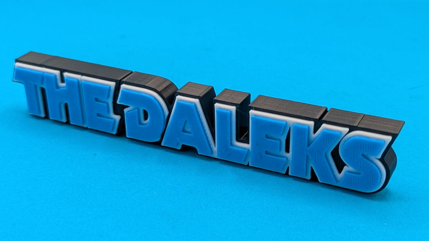 The Daleks - 3D printed logo, desk or wall mounted.