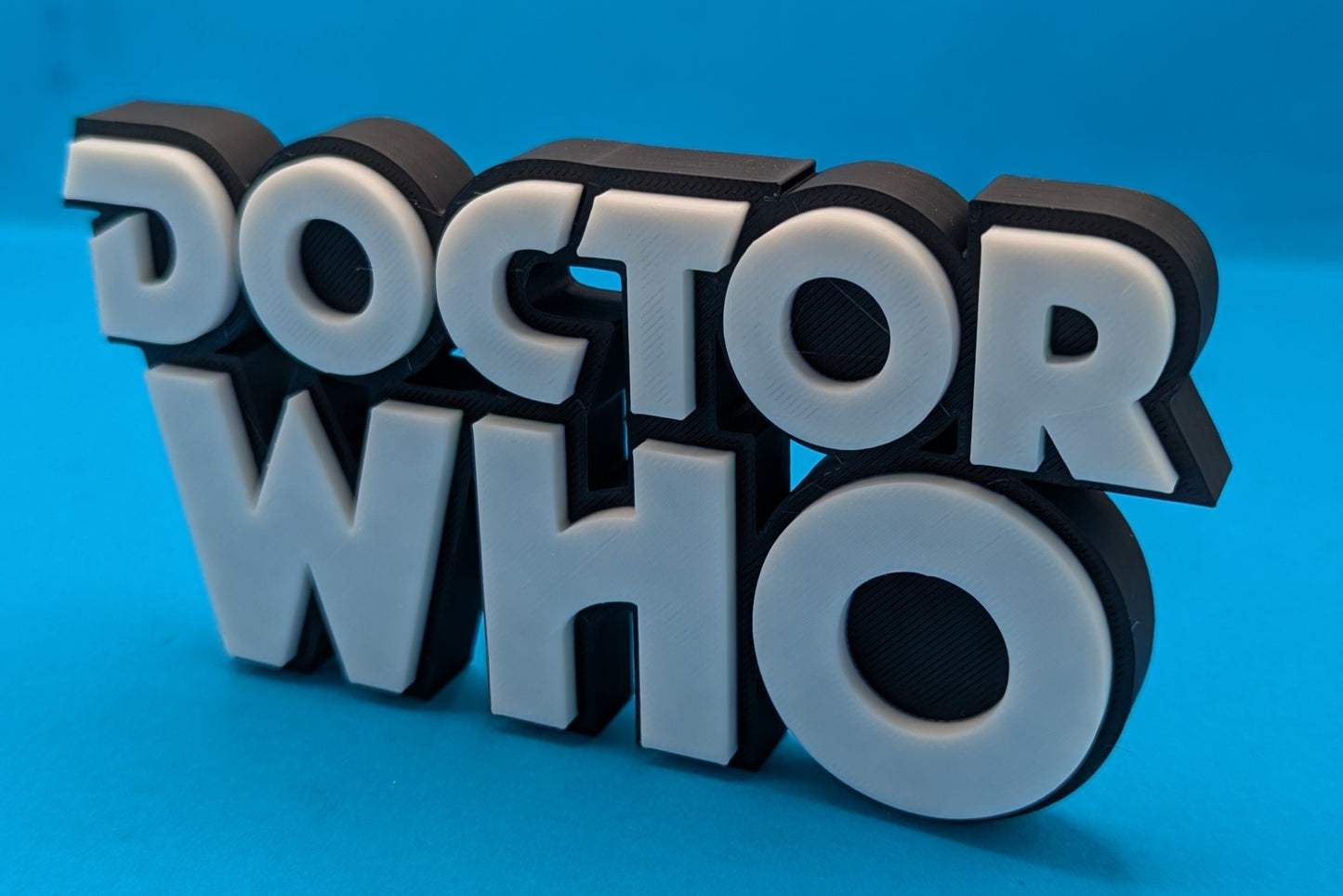 Doctor Who (classic version) - 3D printed logo, desk or wall mounted.