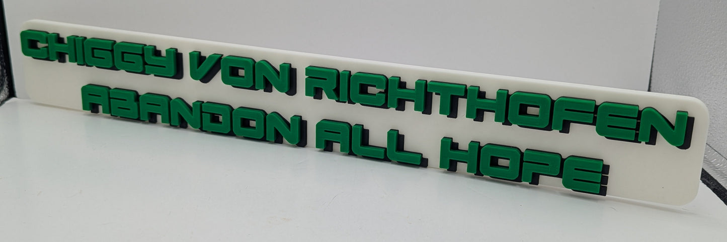 Chiggy Von Richthofen :  Abandon All Hope - 3d logo