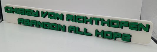 Chiggy Von Richthofen :  Abandon All Hope - 3d logo