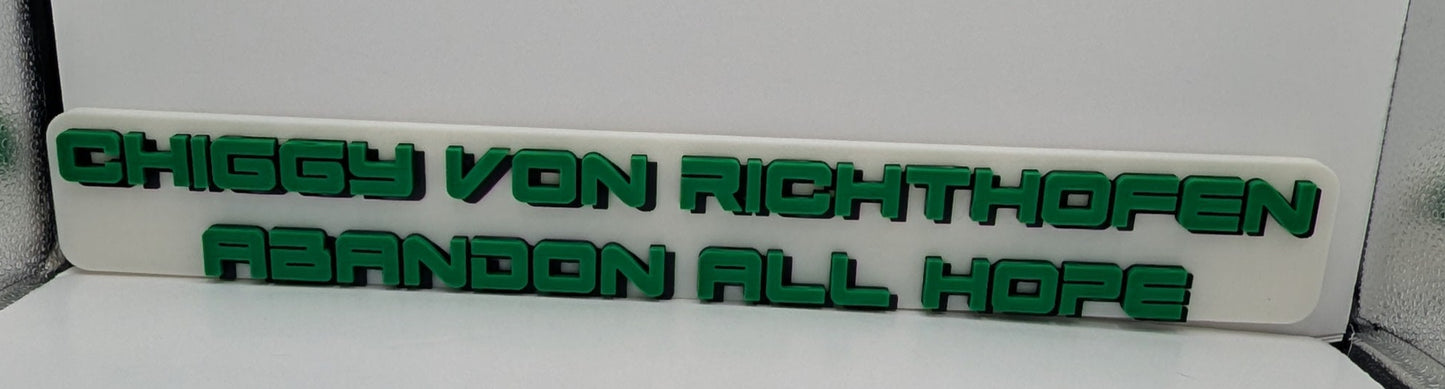 Chiggy Von Richthofen :  Abandon All Hope - 3d logo