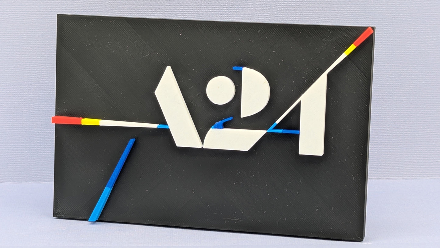 A24 - 3D printed movie studio logo for desk or wall display. V2