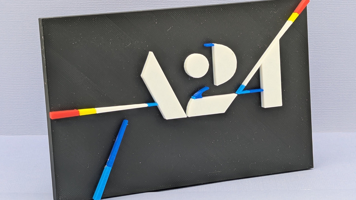 A24 - 3D printed movie studio logo for desk or wall display. V2