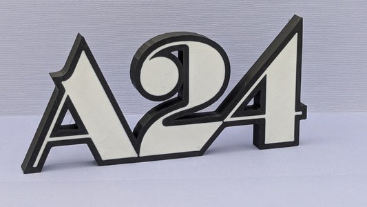 A24 - 3D printed movie studio logo for desk or wall display. V1