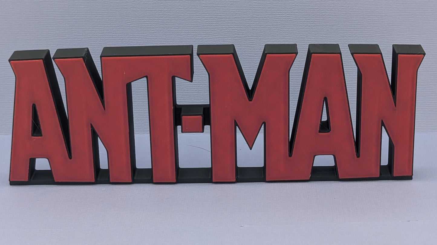 Red and black 'ANT-MAN' logo on a white background