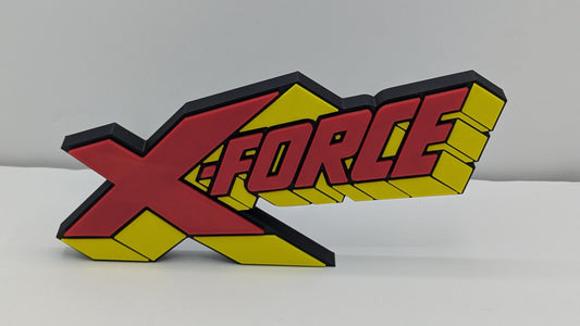 X-Force logo in red, yellow, and black on a gray background