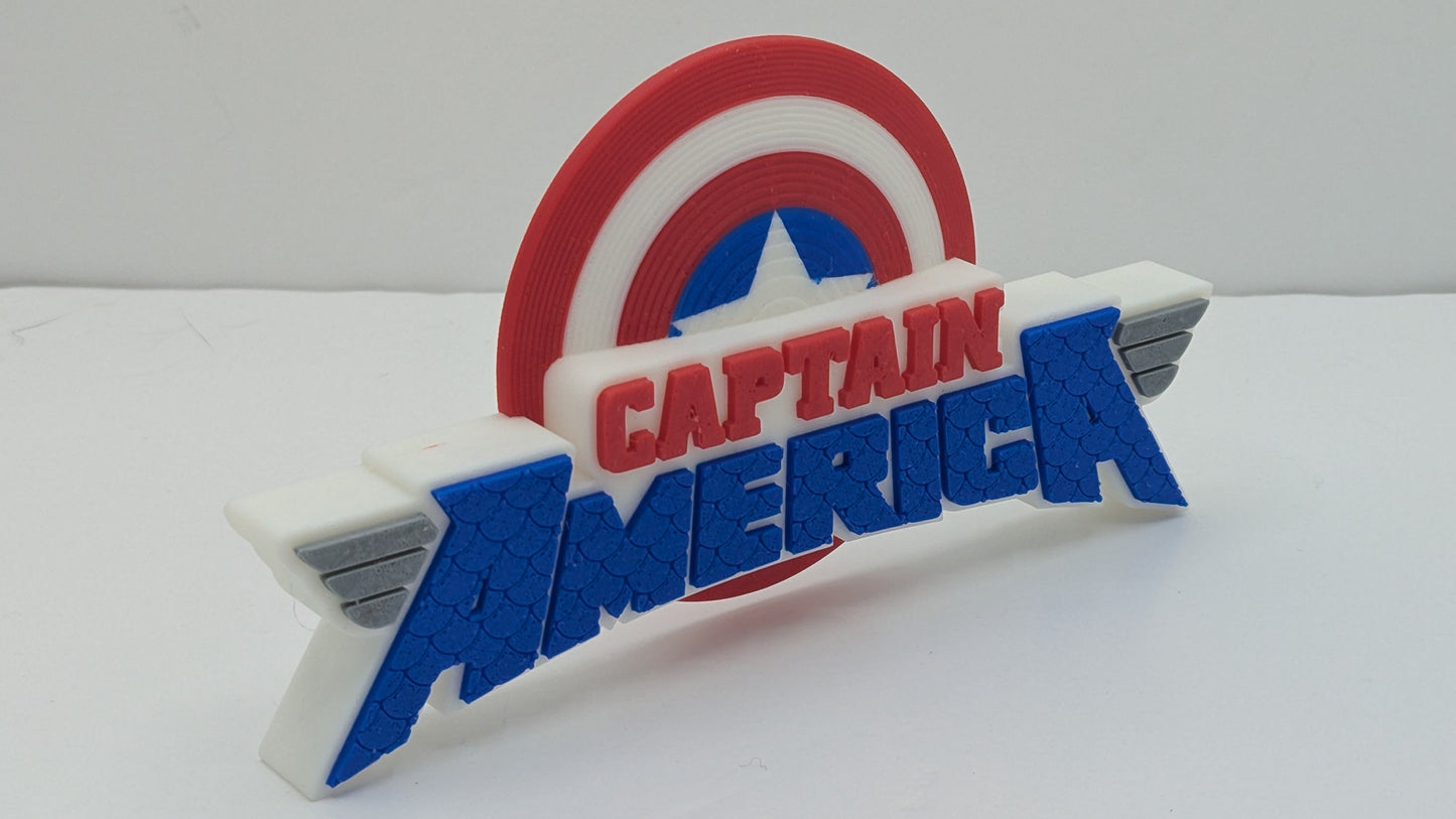 Captain America logo on a white background