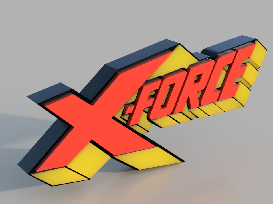 X-Force (comic book logo) . STL/3MF for 3d printing