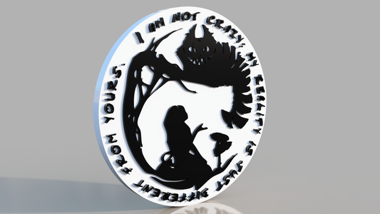 Alice in Wonderland - "I`m not crazy). STL/3MF for 3d printing