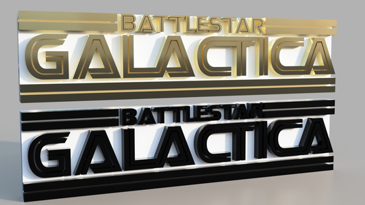Battlestar Galactica (1978) logo. STL/3MF for 3d printing.