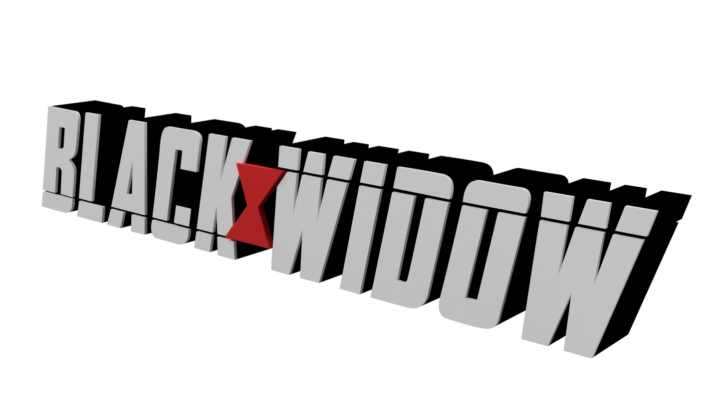 Black Widow logo with a red 'X' on a white background