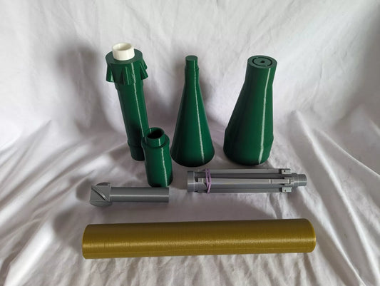 PLASTIC replica - RPG-7 (KIT UNBUILT) with fins, booster charge and shipping cap. 3D printed