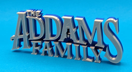 Addams Family (tv show) - 200mm wide -3d Printed logo for desk or wall.*