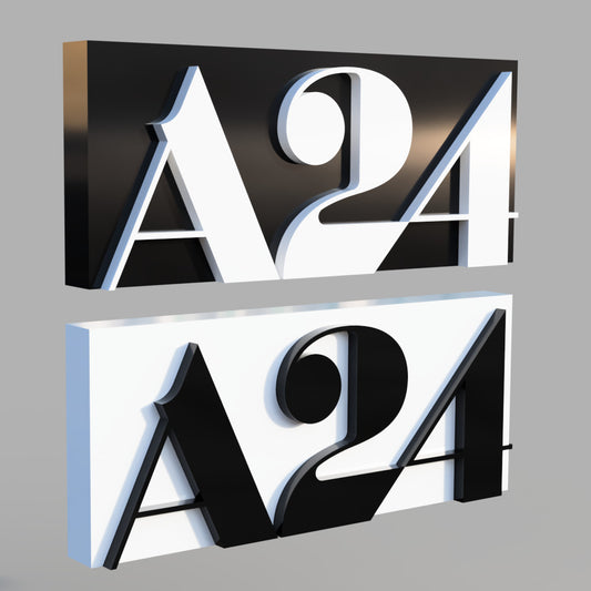 A24 - 3D printed movie studio logo for desk or wall display.