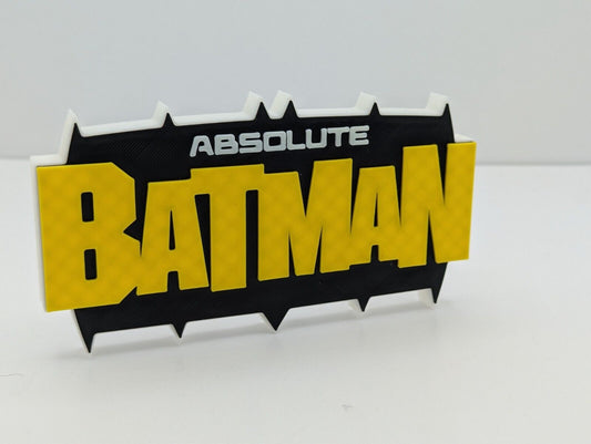 BATMAN ABSOLUTE  - 3D printed logo for desk or wall mount. 200mm wide