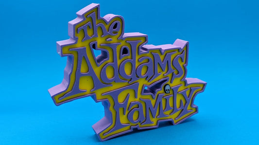 Addams Family (cartoon) - 150mm wide -3d Printed logo for desk or wall.* C1