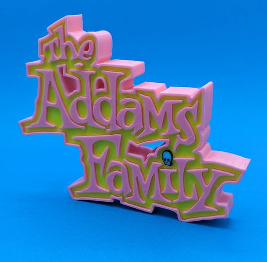 Addams Family (cartoon) - 200mm wide -3d Printed logo for desk or wall.* C2