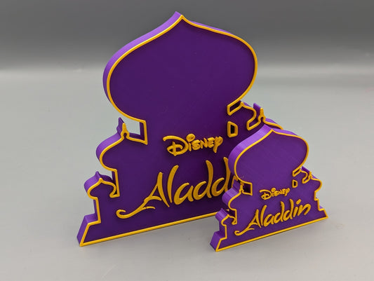 Disney Aladdin (castle) - 150mm wide -3d Printed logo for desk or wall.*