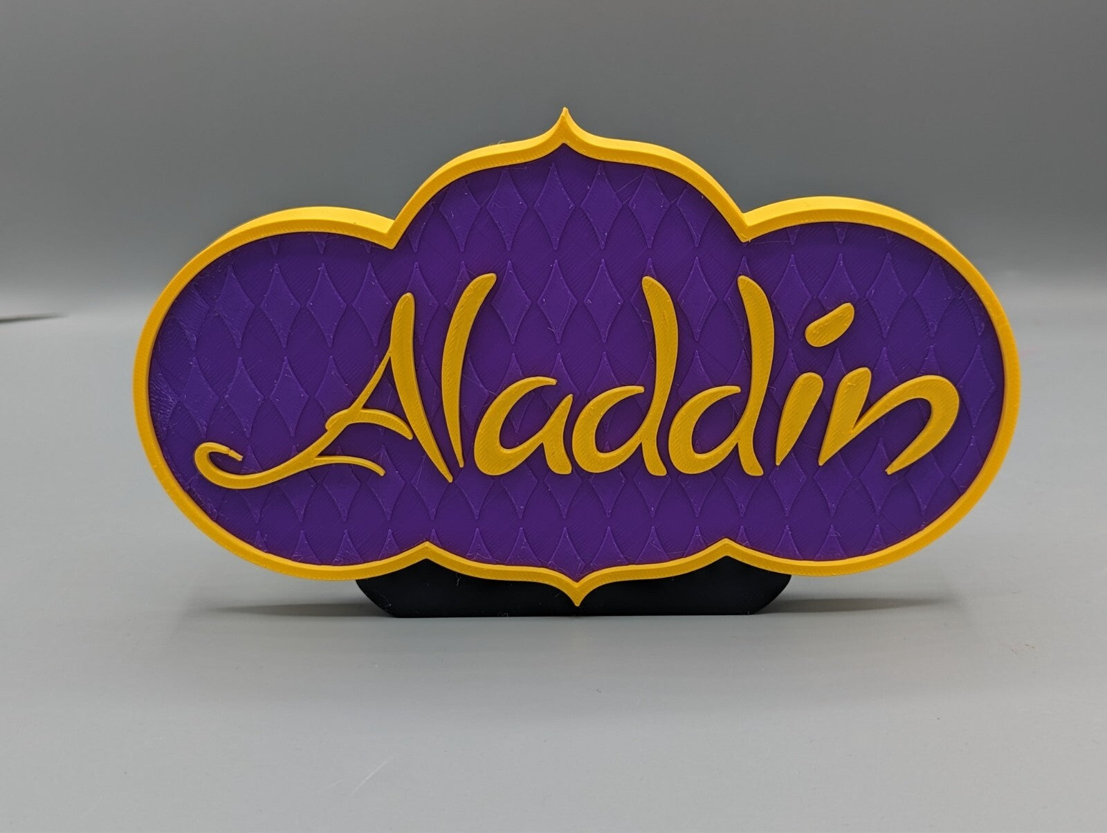 Aladdin - 200mm wide -3d Printed logo for desk or wall.*