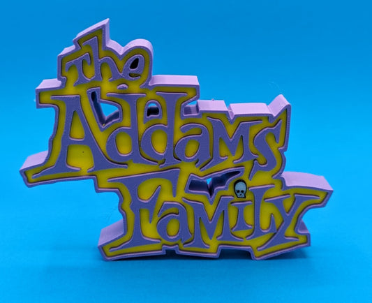 Addams Family (cartoon) - 150mm wide -3d Printed logo for desk or wall.* C1