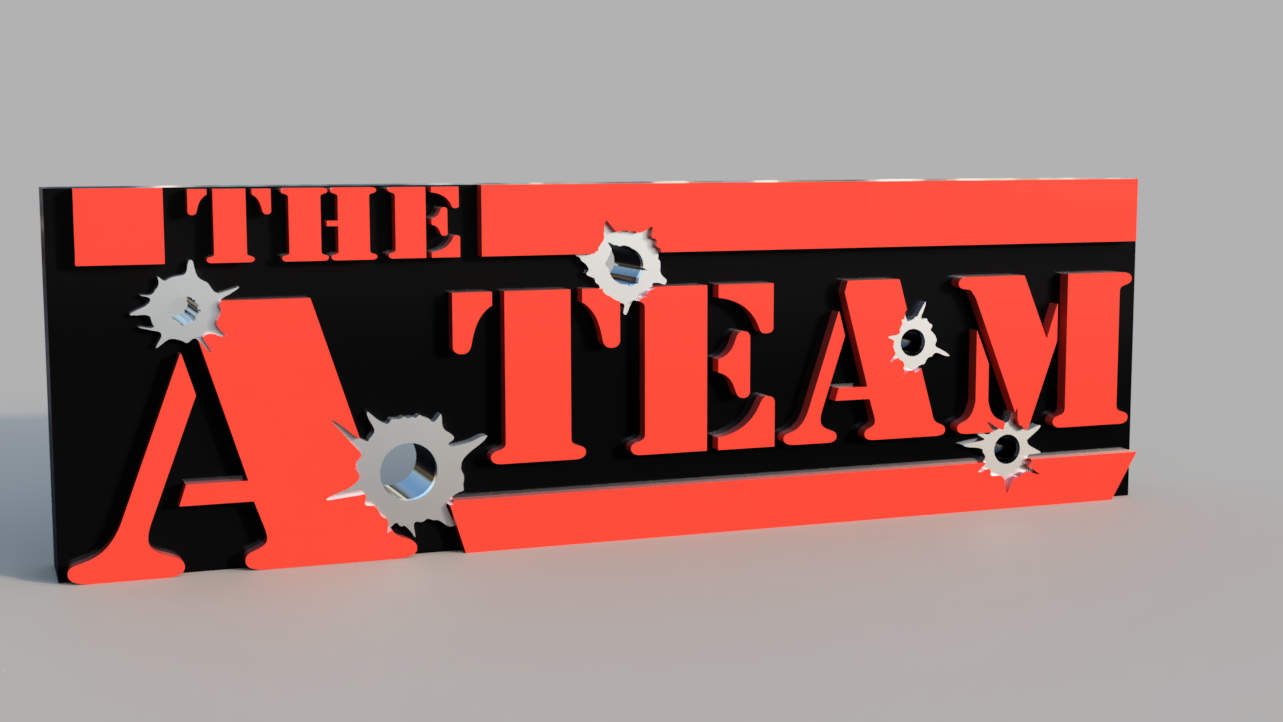 The A-Team logo (v1). STL/3MF for 3d printing.